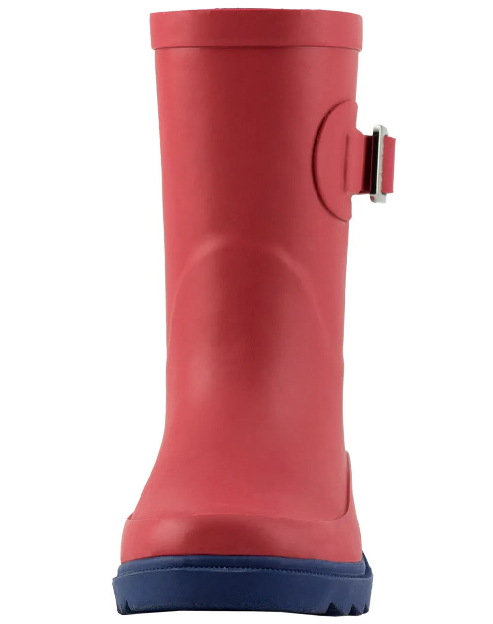 KID’S BUCKLE RUBBER RAIN BOOTS RED & NAVY