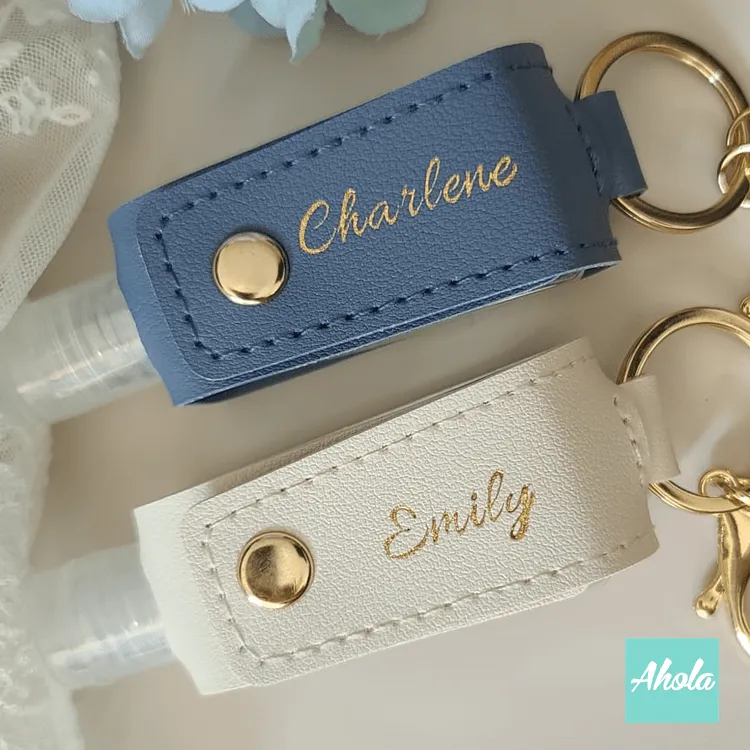 【Lili】Hand Sanitizer Holder with Keyring 消毒酒精搓手液PU皮革掛套連空樽