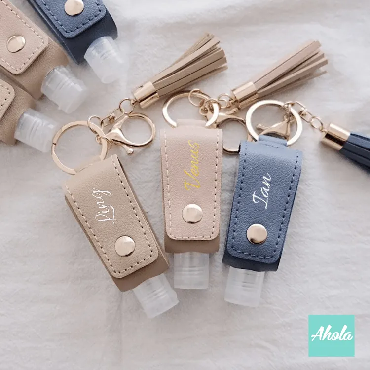 【Lili】Hand Sanitizer Holder with Keyring 消毒酒精搓手液PU皮革掛套連空樽