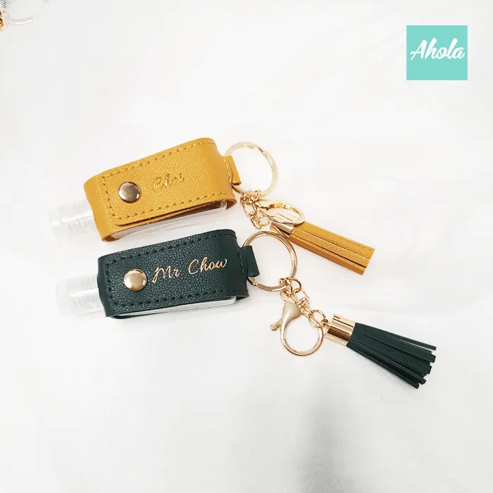 【Lili】Hand Sanitizer Holder with Keyring 消毒酒精搓手液PU皮革掛套連空樽