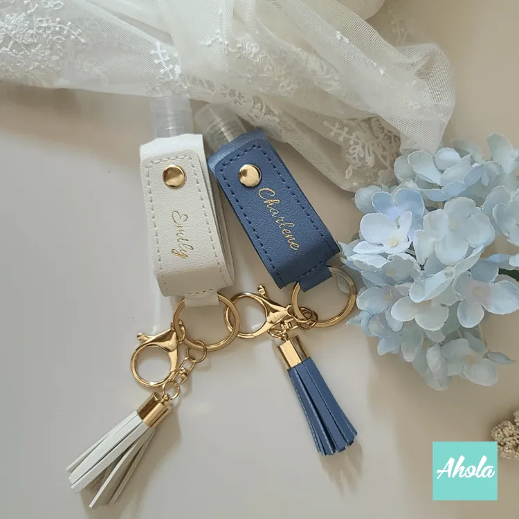 【Lili】Hand Sanitizer Holder with Keyring 消毒酒精搓手液PU皮革掛套連空樽