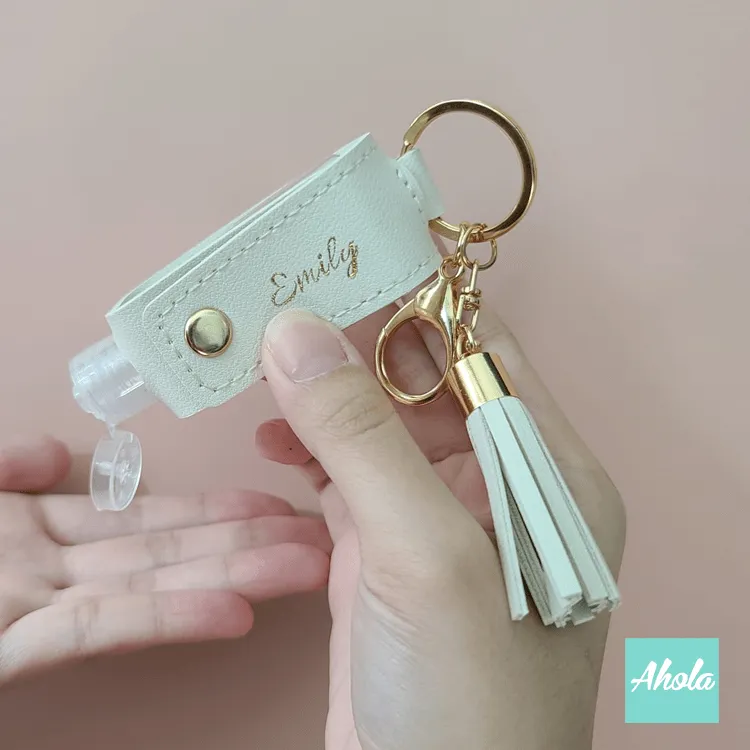 【Lili】Hand Sanitizer Holder with Keyring 消毒酒精搓手液PU皮革掛套連空樽