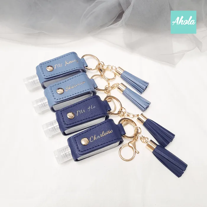 【Lili】Hand Sanitizer Holder with Keyring 消毒酒精搓手液PU皮革掛套連空樽