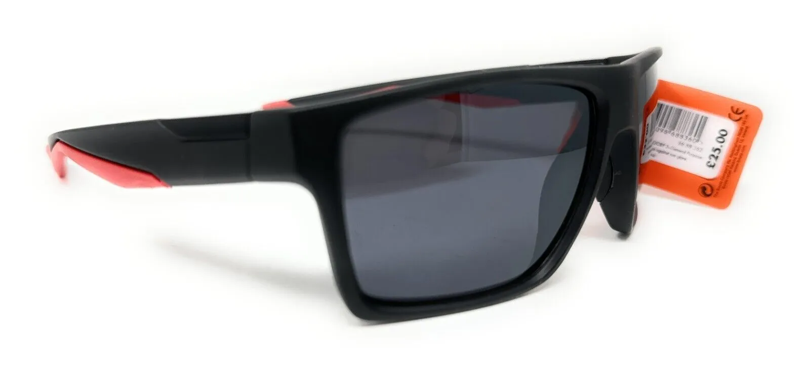 Men's Active Sunglasses Black Sports Style Red Arms Boots 120J