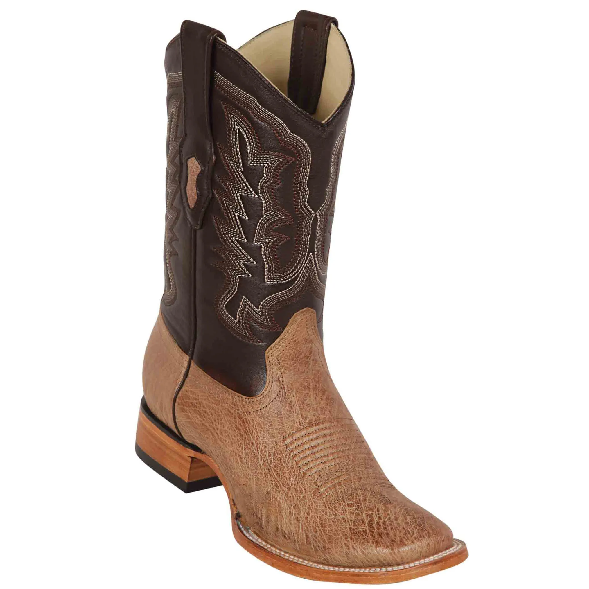 Mens Square Toe Smooth Ostrich Cowboy Boots