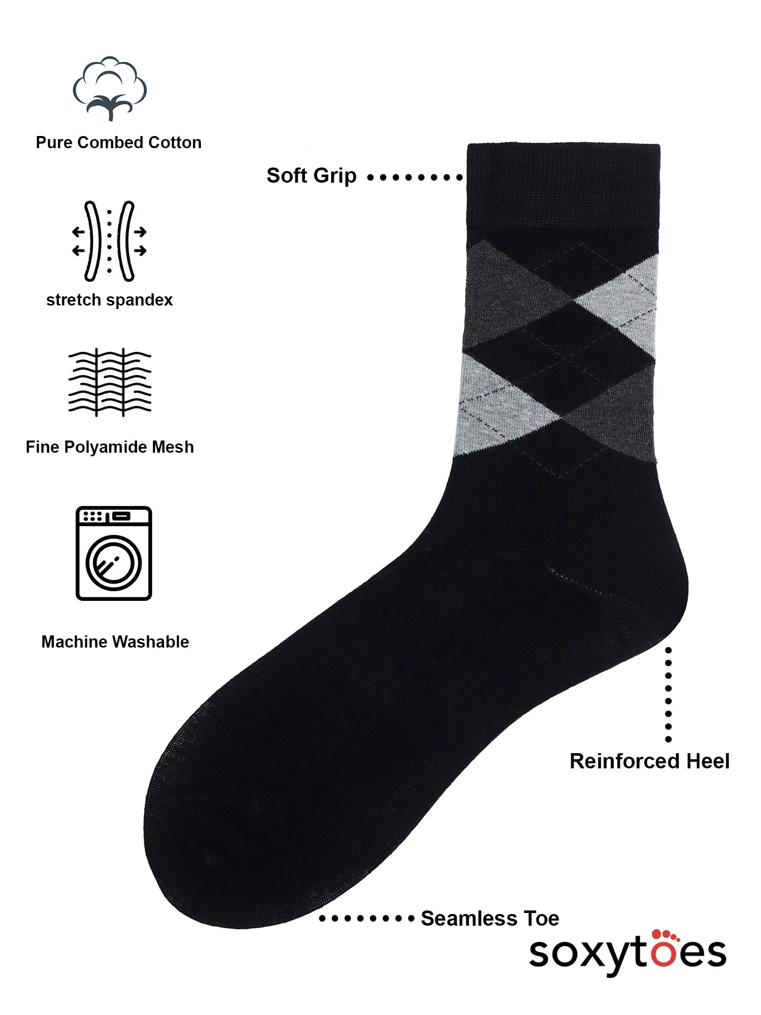 Motif Maniacs Box Of 4 Pairs | Mid Calf Crew Socks