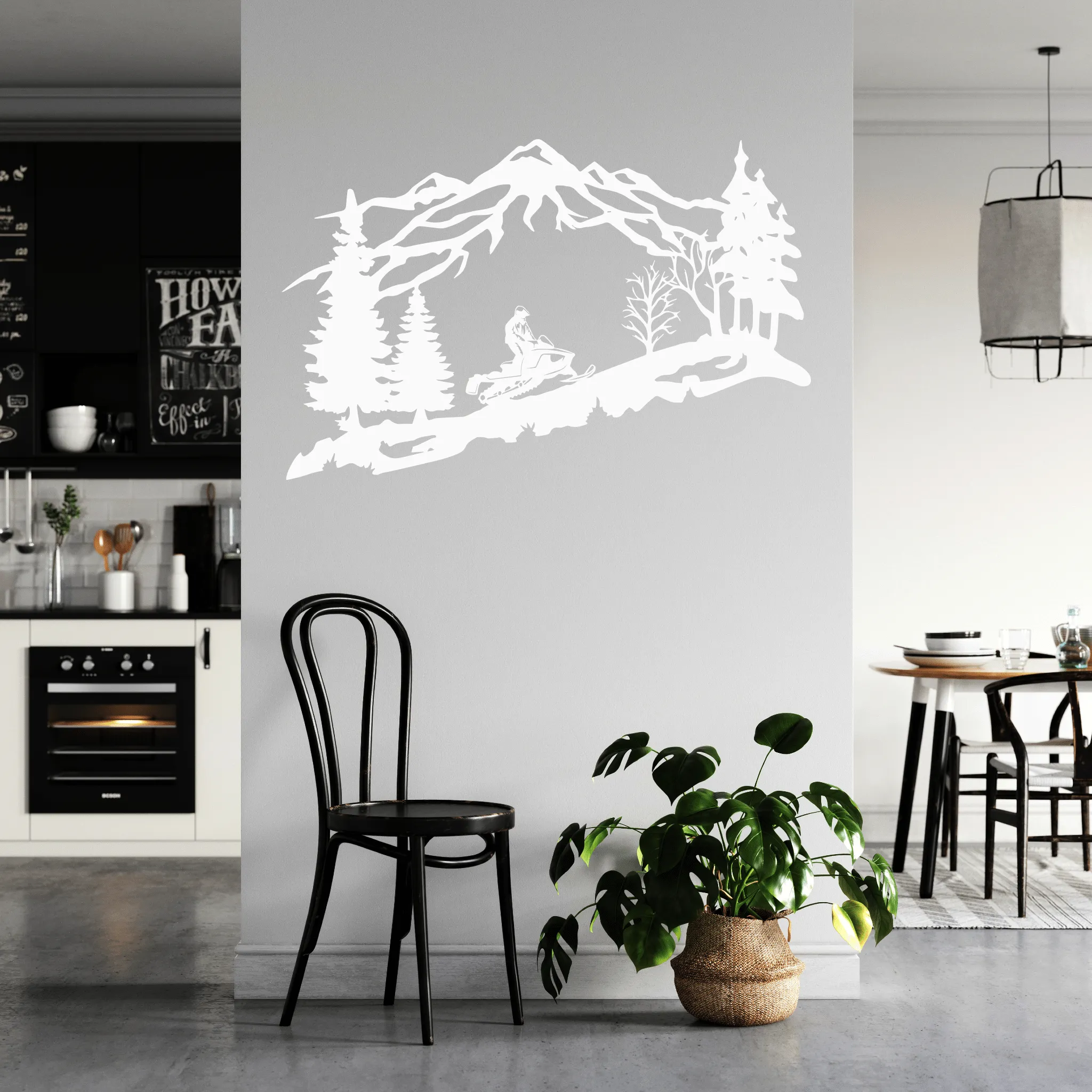 Mountain Snowmobiler- Metal Wall Art