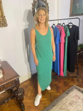 My Essential Wardrobe Saga Strap Dress in Ultramarine Green