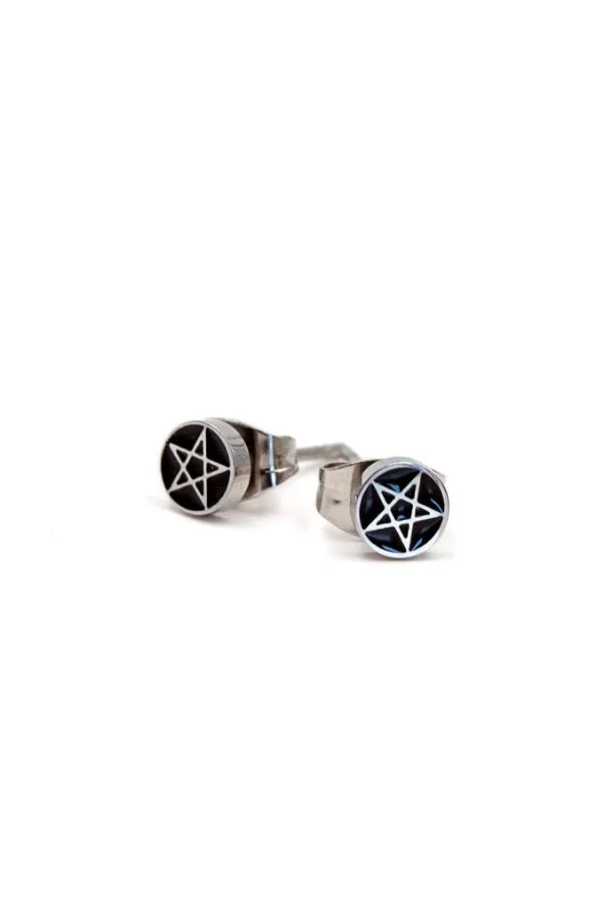 Pentagram Micro Stud Earrings