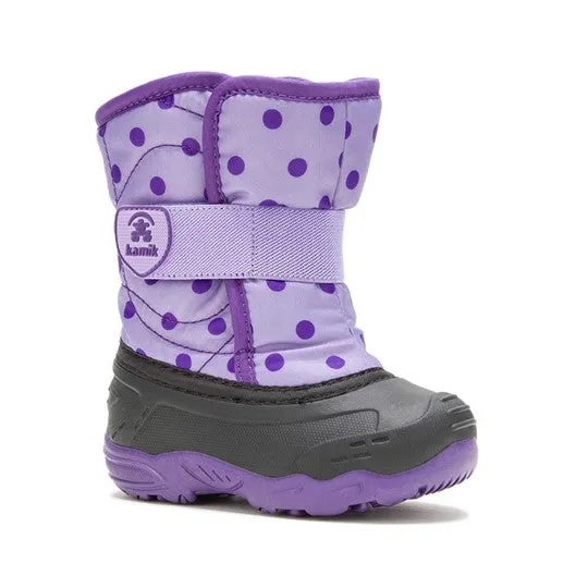 Snowbug6 Printed Toddler Snow Boot - Purple Dots