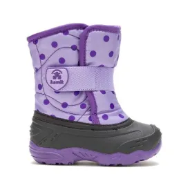 Snowbug6 Printed Toddler Snow Boot - Purple Dots