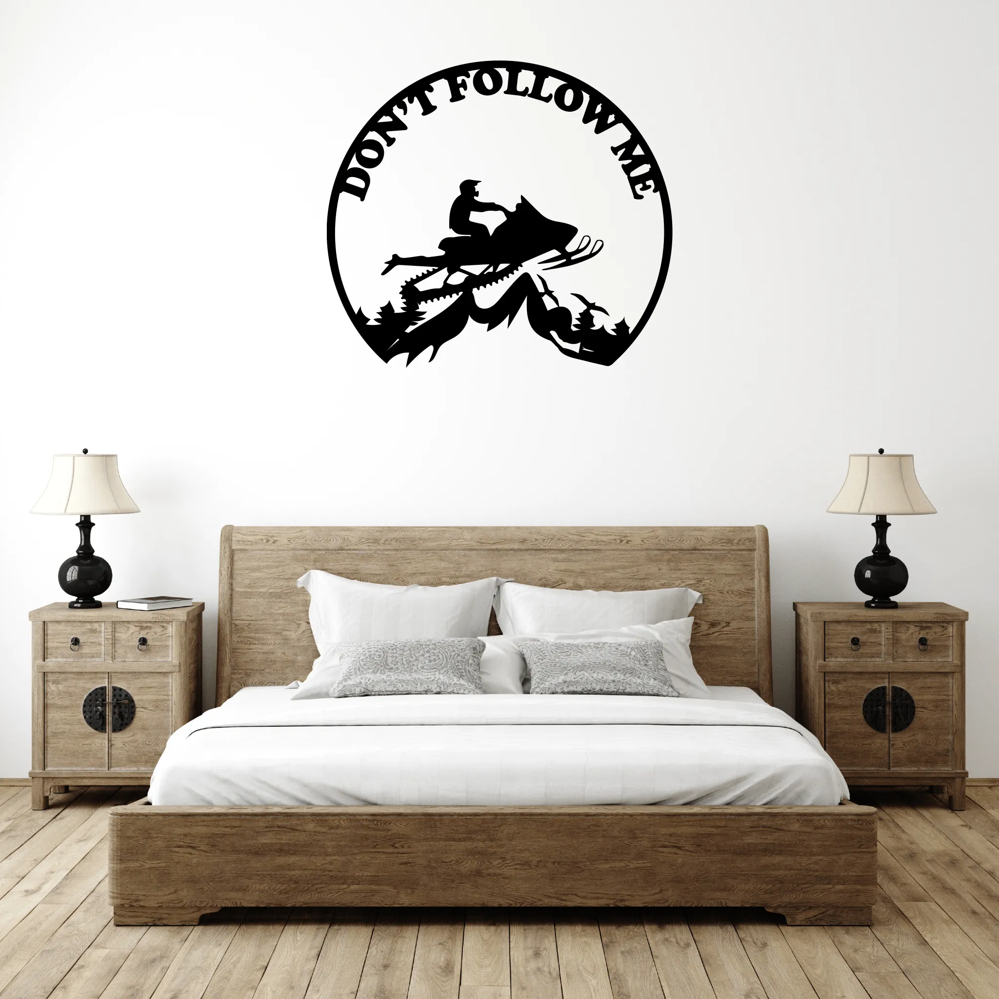 Snowmobiler -Don't Follow Me  - Metal Wall Art