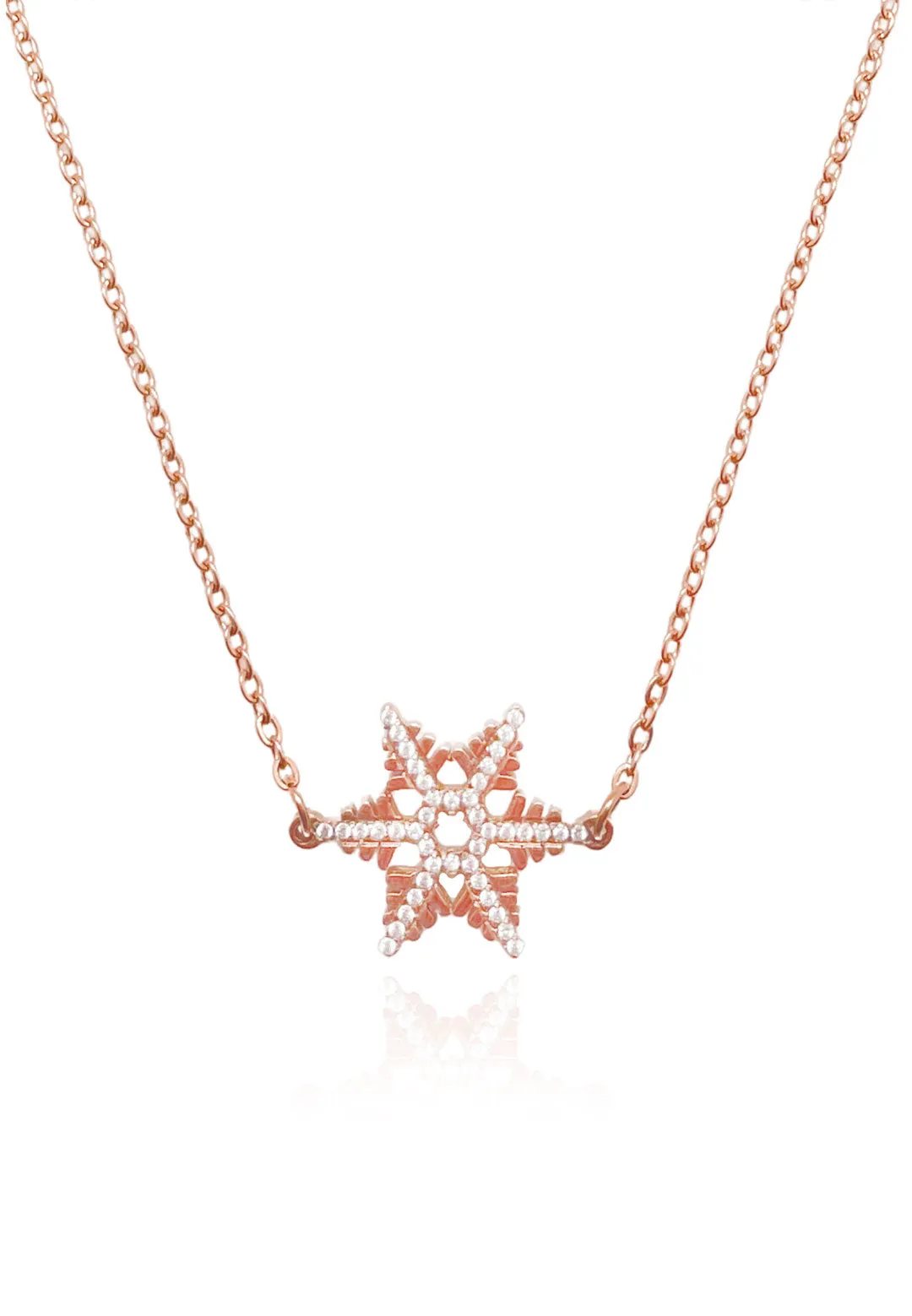 Stellar Snow Crystal in Rose Gold Chain Necklace [Limited Edition]