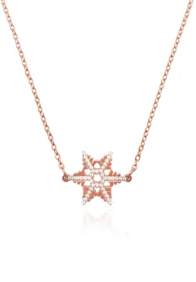 Stellar Snow Crystal in Rose Gold Chain Necklace [Limited Edition]