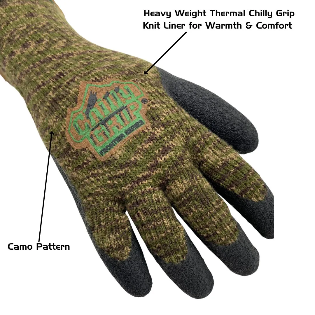 TA313 Chilly Grip Camo Thermal Knit Liner, Rubber Palm, Sizes S-XL, Sold by Pair