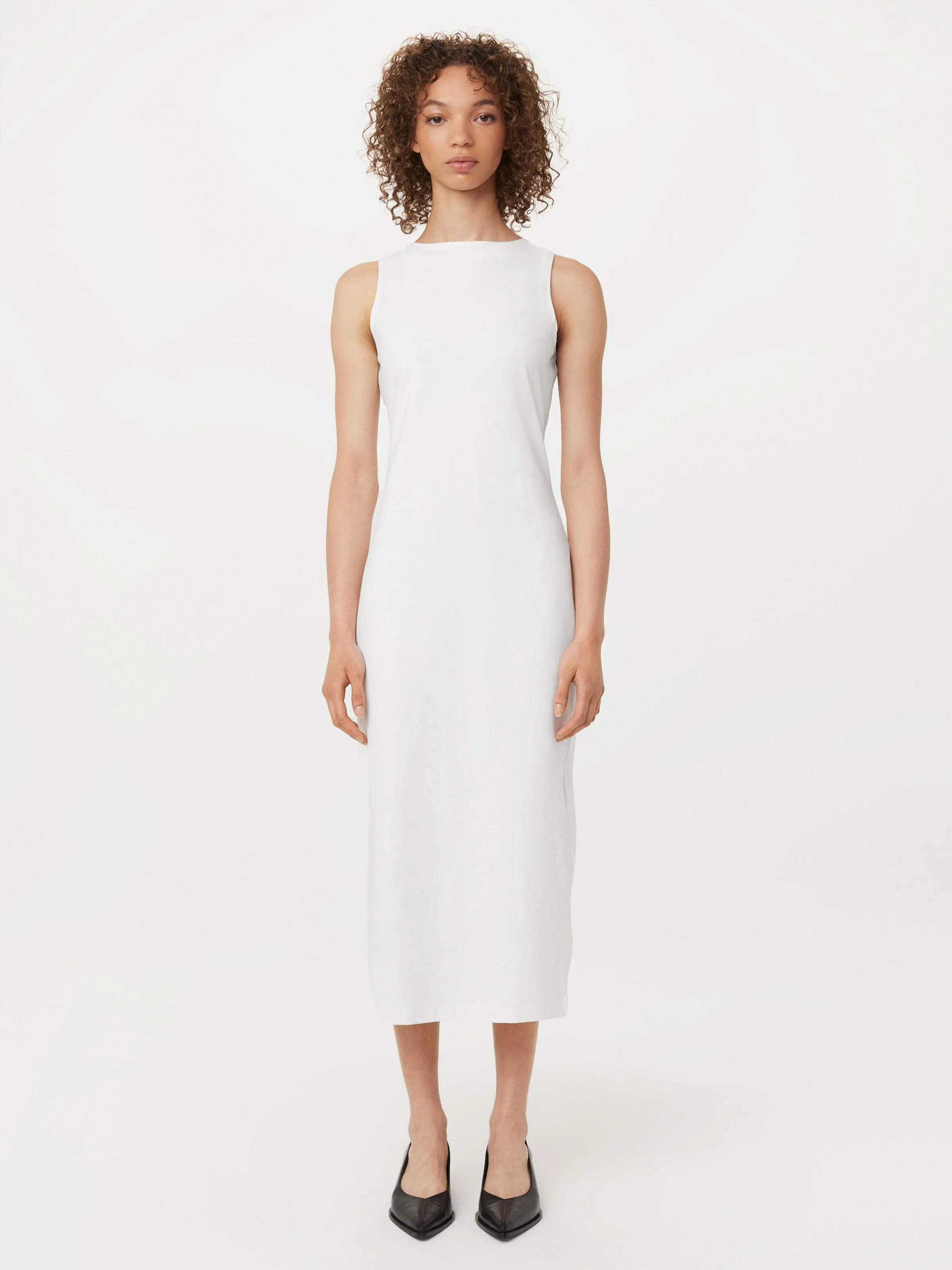 The Boat Neck Maxi Dress in White