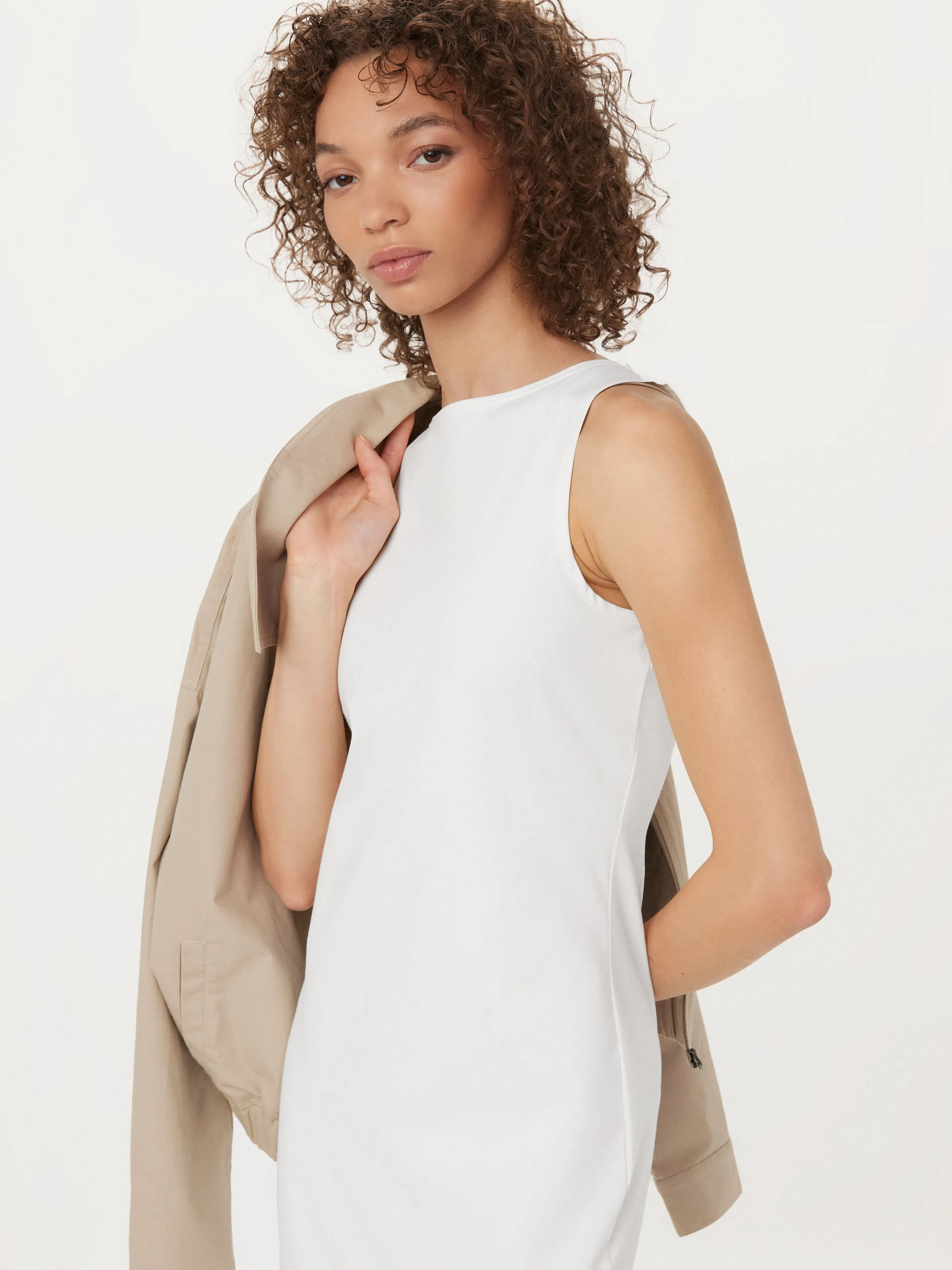 The Boat Neck Maxi Dress in White