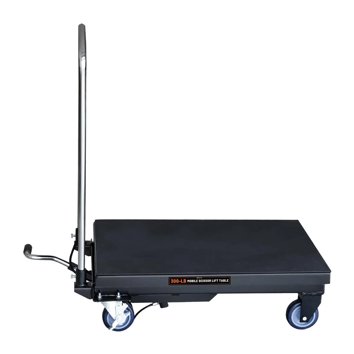 TMG Industrial 330-Lb Mobile Scissor Lift Table, 28” Lifting Height, Foot Pedal Operation, Rubber Padded Tabletop, TMG-ALS01