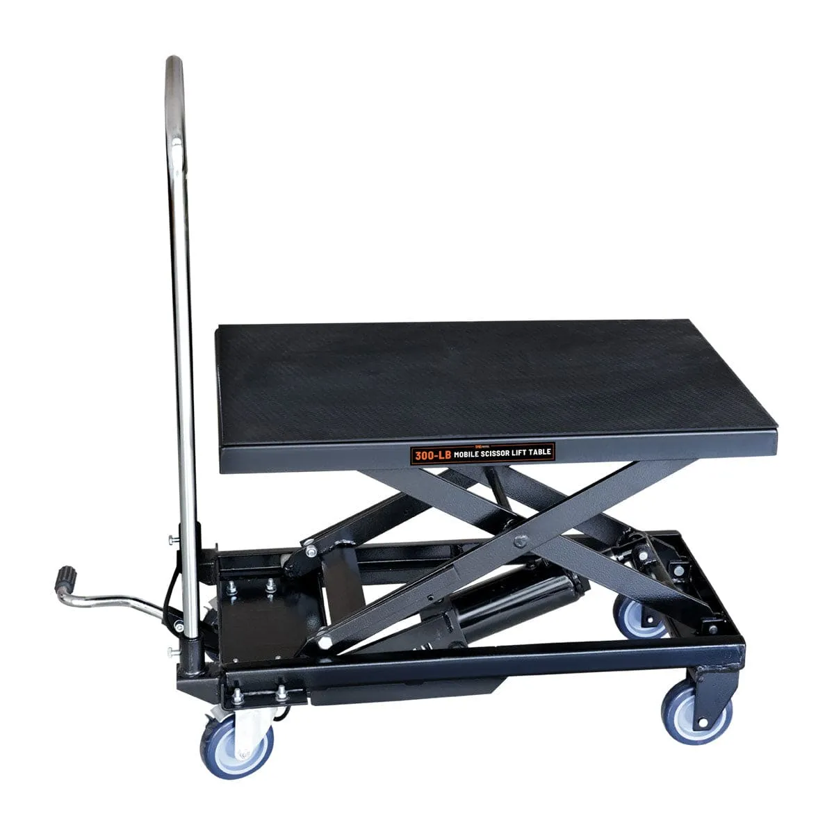 TMG Industrial 330-Lb Mobile Scissor Lift Table, 28” Lifting Height, Foot Pedal Operation, Rubber Padded Tabletop, TMG-ALS01