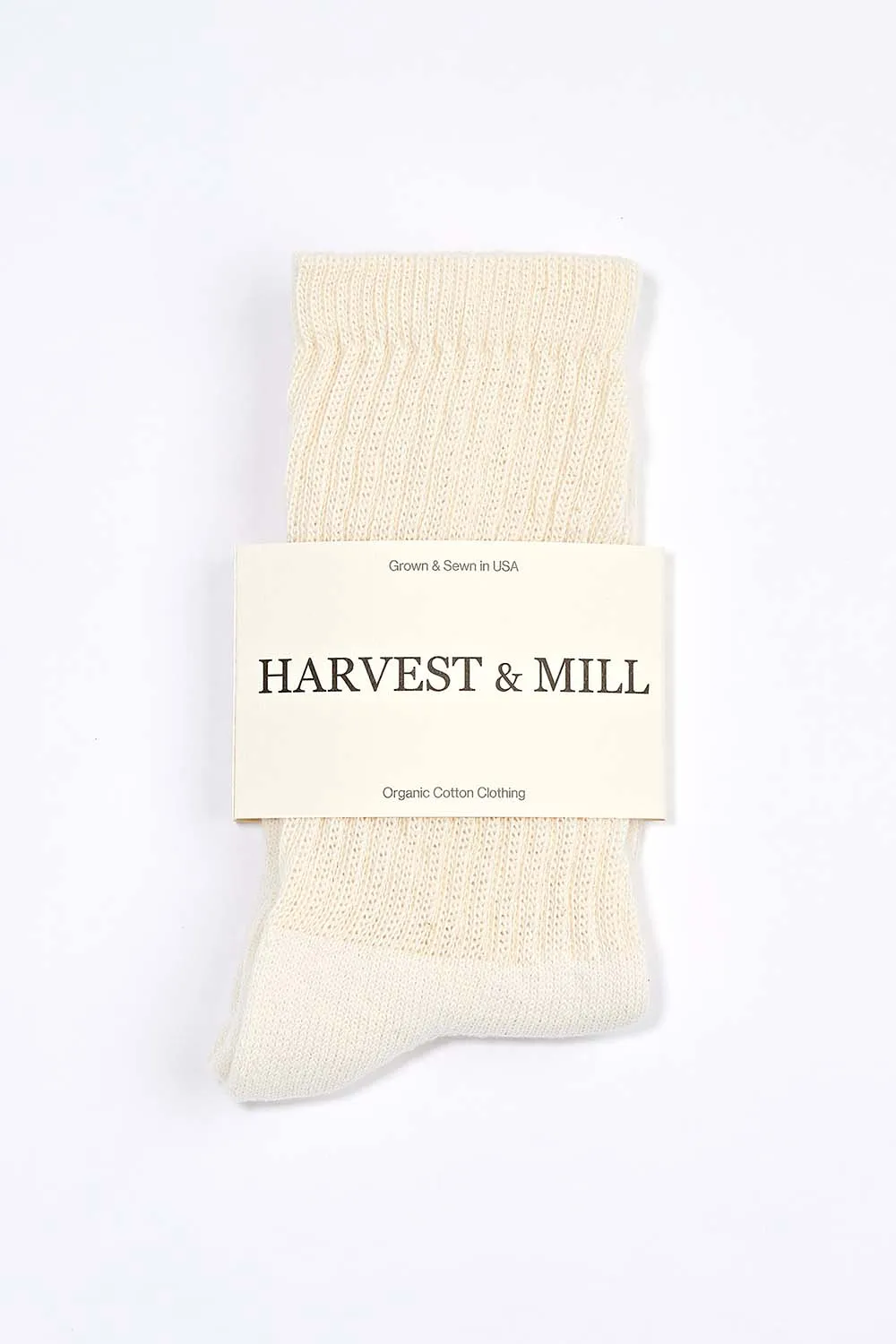 Women's Organic Cotton Socks Natural-White Crew